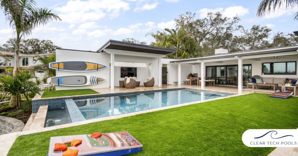 Custom modern residential pool by Clear Tech Pools