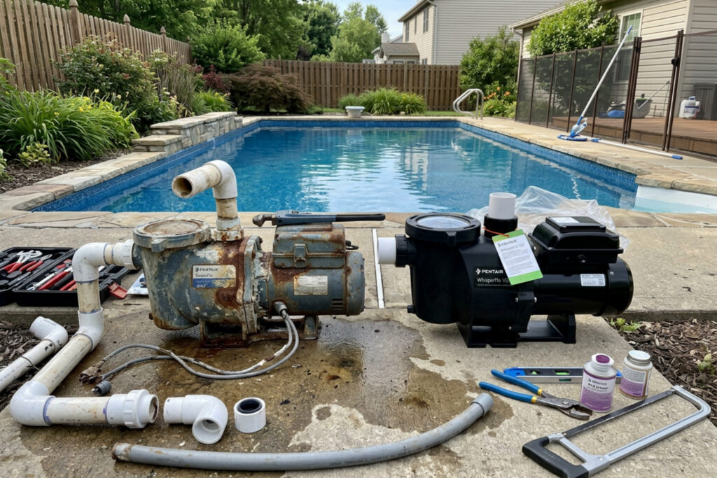 pool pump and motor replacement
